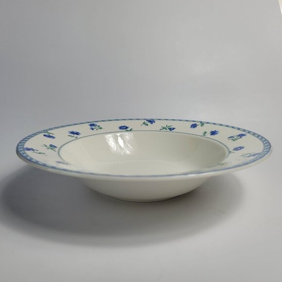 Mikasa Blue Medley Ultima Plus Serving Bowl 10 Inch White Blue Flowers HK 243 - Picture 2 of 8